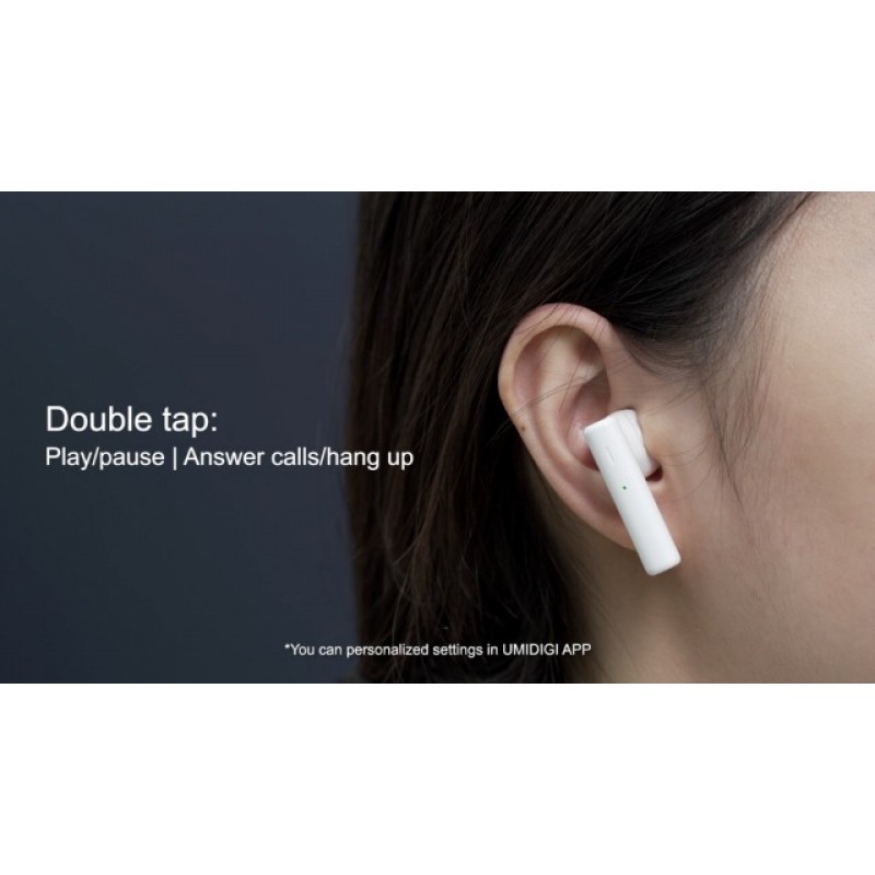 UMIDIGI 무선 이어버드, AirBuds U 무선 헤드폰(마이크 포함), Bluetooth 5.1 이어폰형 이어폰, 터치 제어 Bluetooth 이어버드, 업무용 24시간 재생 시간, 홈 오피스