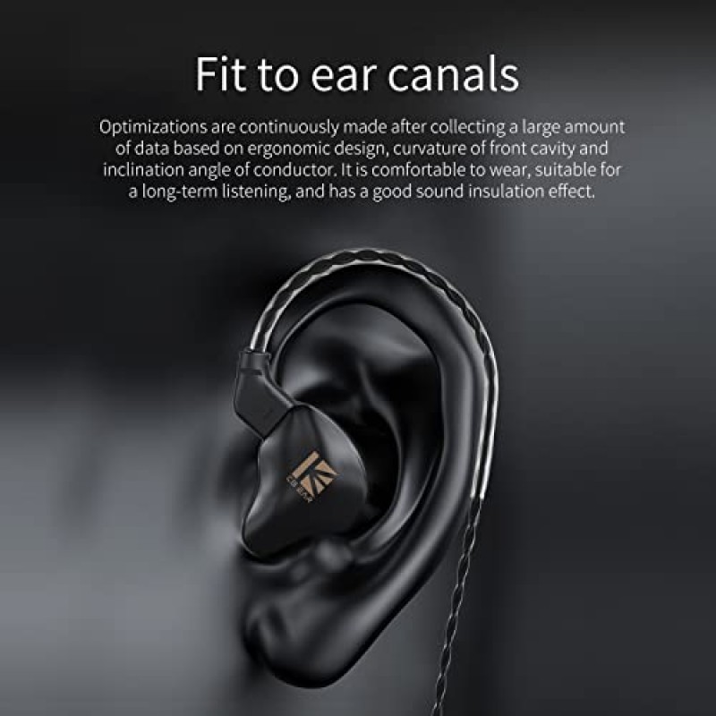 KBEAR KS1 1DD HiFi 이어폰 헤드폰, iem 모니터 이어폰, 새로운 10mm 다이내믹 드라이버, 선명한 사운드 소음 차단 유선 이어폰 이어버드 음악가, 무대, 드러머용 분리형 케이블(마이크 포함)