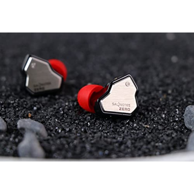 Linsoul 7Hz Salnotes Zero HiFi 10mm 다이나믹 드라이버 이어폰형 이어폰 IEM, 금속 복합 다이어프램 스테인레스 스틸 페이스플레이트 분리형 2핀 OFC 케이블(검은색, 마이크 포함, 3.5mm)