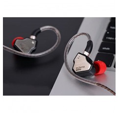 Linsoul 7Hz Salnotes Zero HiFi 10mm 다이나믹 드라이버 이어폰형 이어폰 IEM, 금속 복합 다이어프램 스테인레스 스틸 페이스플레이트 분리형 2핀 OFC 케이블(검은색, 마이크 포함, 3.5mm)