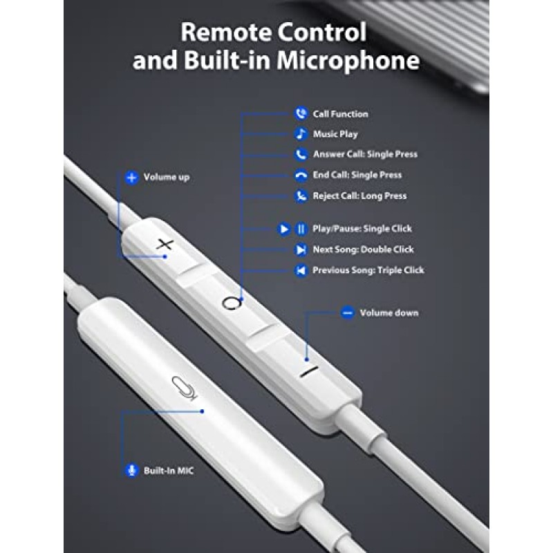 ACAGET USB C 헤드폰, Galaxy S22 Ultra S23 FE 이어버드 유선 iPhone 15 Pro USB Type C 이어폰 마이크 볼륨 조절 기능이 있는 자기 헤드셋 Samsung S21 Note 20 Z Fold Flip 5용 HiFi 스테레오 헤드폰