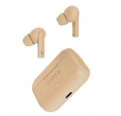 Cubitt True Wireless 이어버드 2세대, 5.3 Bluetooth, IPX5 방수, 프리미엄 사운드, 터치 컨트롤, 내장 마이크, 음성 지원, 남성 및 여성용 게임 모드(베이지색)