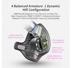 CCA C10 이어폰 모니터 헤드폰 10 하이브리드 드라이버 유선 이어버드 4BA 1DD HiFi IEM 이어폰 음악가 가수용 분리형 케이블이 있는 스테레오 소음 차단 이어폰 스튜디오 오디오파일 Dj PC