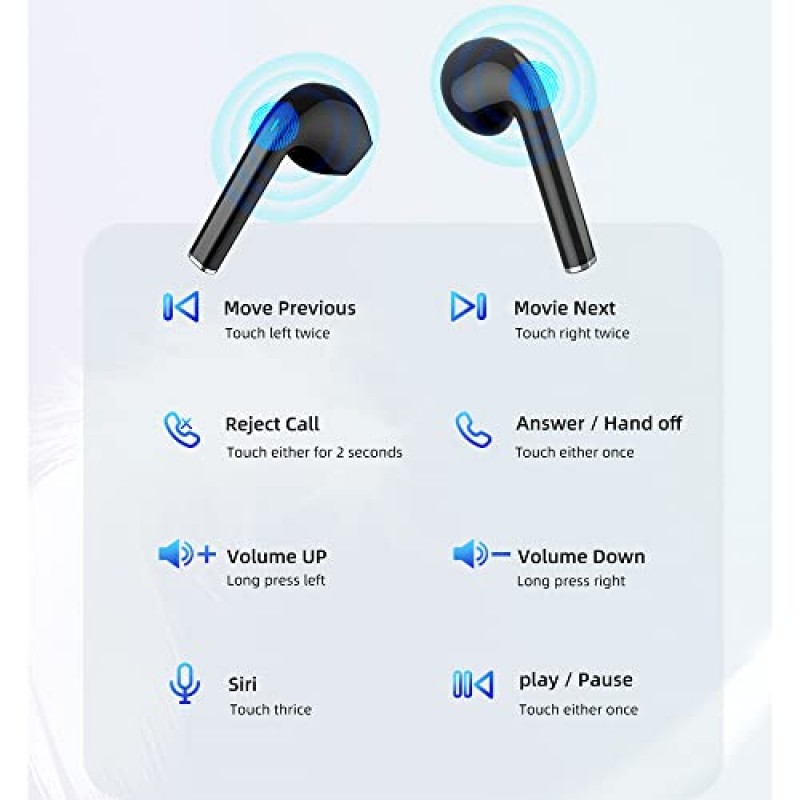 AWEI T28P 무선 이어 버드 Bluetooth in Ear 경량 헤드폰 내장 마이크, IPX6 방수, LED 전원 디스플레이 이어폰 형 헤드셋