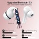 Lekaby Ear Buds 무선 이어버드 블루투스, 2023 새로운 블루투스 5.3 이어폰형 헤드폰 HiFi 스테레오, ENC 마이크 4개, LED 디스플레이가 포함된 40시간 이어버드, 휴대폰 노트북 TV용 IP7 방수 이어폰(핑크색)