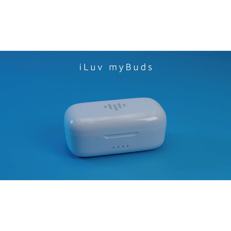 iLuv myBuds 무선 이어버드, Bluetooth 5.3, 내장 마이크, 20시간 재생, IPX6 방수 보호, Apple 및 Android와 호환, 충전 케이스 및 이어팁 4개 포함, TB100 블랙