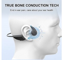 골전도 헤드폰 - Bluetooth 마이크가 포함된 편안한 무선 오픈이어 헤드폰 - 땀 방지 러닝 헤드폰 - 운동 스포츠 체육관 운동용 골전도 이어폰 헤드셋