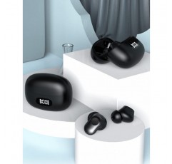 BUDINOQUE 미니 무선 이어버드 Bluetooth in Ear 경량 헤드폰 내장형 마이크, IPX8 방수, 프리미엄 사운드 장거리 연결 헤드셋(충전 케이스 포함), 블랙