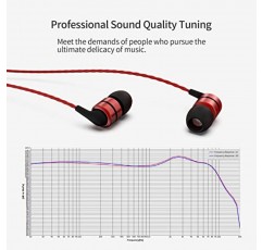 SoundMAGIC E80C 유선 이어버드(마이크 포함) HiFi 스테레오 오디오파일 이어폰 귀에 소음 차단 헤드폰 편안한 착용감 슈퍼 베이스 블랙 레드