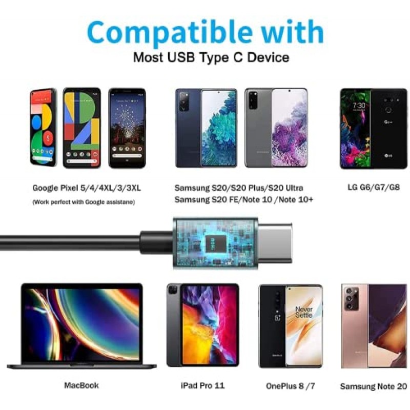 USB C 헤드폰, 마이크 제어 기능이 있는 Type C 이어버드 이어폰, Samsung S22 S21, Galaxy Z Flip 4 3 Tab S8, iPad Pro, Pixel 7, OnePlus 및 대부분의 Android 휴대폰용 인이어 HiFi 스테레오 유선 이어버드