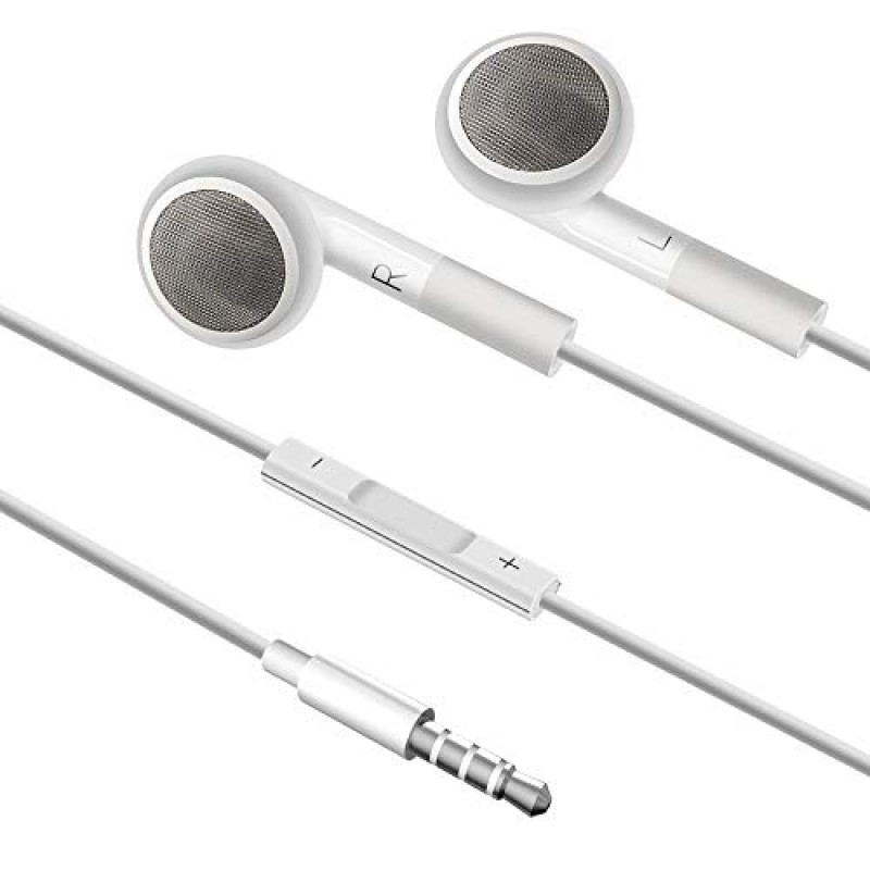 Jelanry 3.5mm 이어폰 이어 버드 헤드폰, Shuffle 2 3 4 5 6, Touch 2G 3G 4G 5G Classic nano6 - White