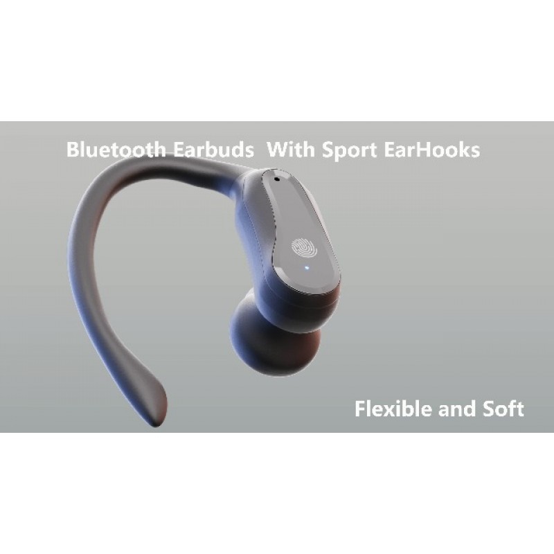 무선 이어버드 Bluetooth 5.3 헤드폰 이어 버드에서 42시간 재생 Hi-Fi 스테레오가 포함된 스포츠 이어폰, 오버이어 이어후크 듀얼 LED 디스플레이가 포함된 헤드셋/IP7 방수/운동용 소음 차단