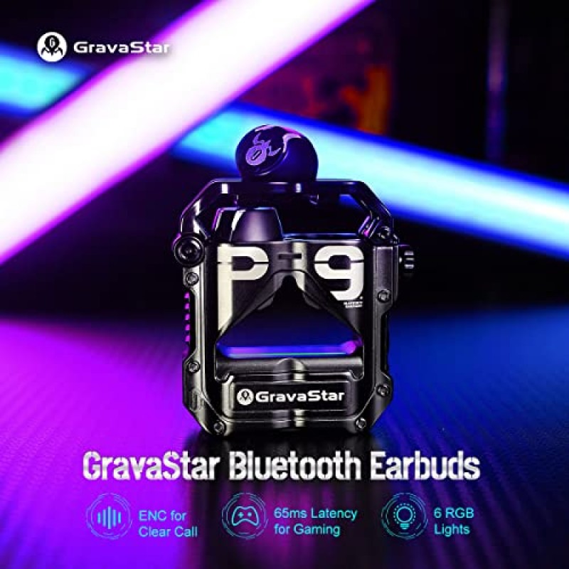 Gravastar 무선 Sirius Pro Bluetooth 이어버드, IPX4 방수 이어폰형 헤드폰으로 3D 스테레오 선명한 통화 소음 차단, iPhone Android와 호환되는 경량, 운동(매트 블랙)