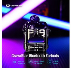 Gravastar 무선 Sirius Pro Bluetooth 이어버드, IPX4 방수 이어폰형 헤드폰으로 3D 스테레오 선명한 통화 소음 차단, iPhone Android와 호환되는 경량, 운동(매트 블랙)