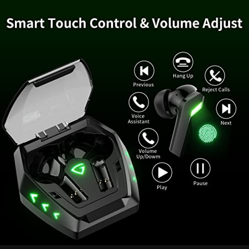 무선 이어버드 Bluetooth 5.3 for iPhone 15 Pro Max 14 Plus 13, 45ms 저지연 Bluetooth 게임용 이어폰 삼성 S23 Ultra S22 S21 FE Pixel 8 7 Pro A용 HiFi 스테레오 베이스 사운드 무선 헤드폰