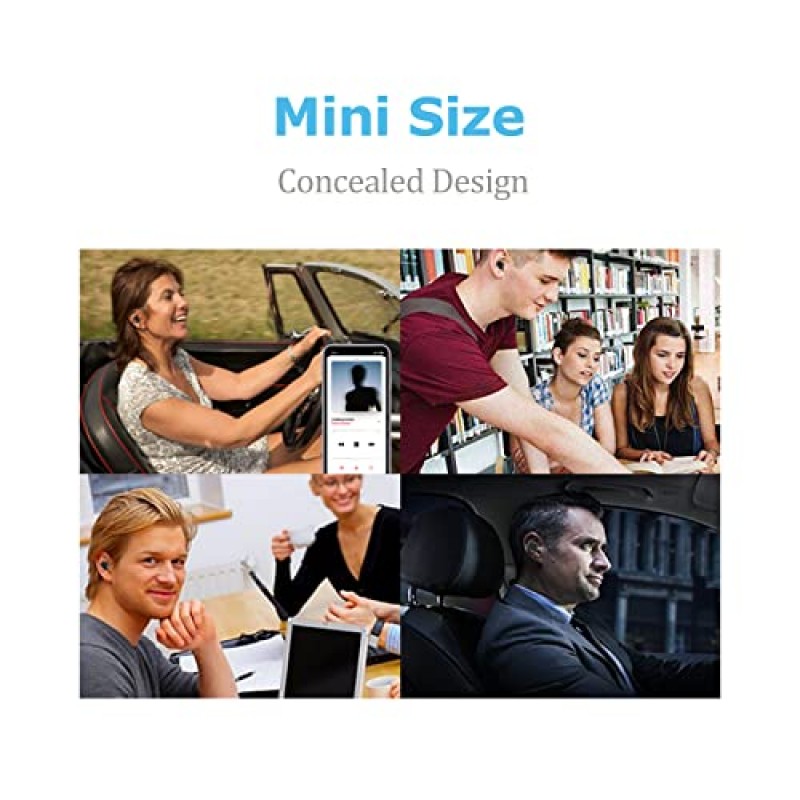 MALIHOO 미니 블루투스 싱글 이어버드 소형 무선 보이지 않는 헤드폰, iPhone 및 Android 스마트폰용 6시간 재생 시간을 제공하는 싱글 이어폰 PC TV 오디오북