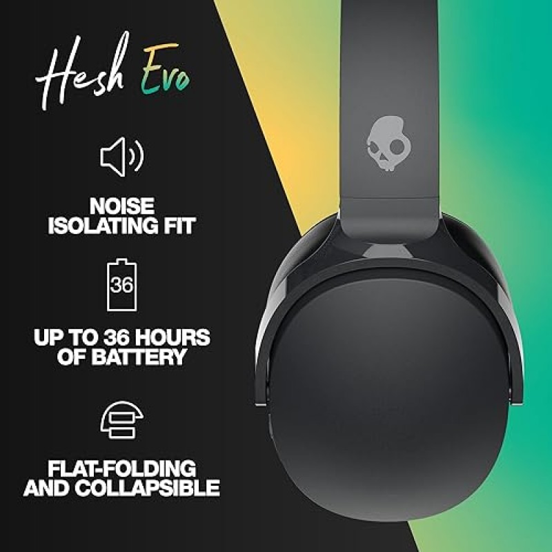 Skullcandy Hesh Evo 오버이어 무선 헤드폰 - 블랙(제조업체에서 단종)