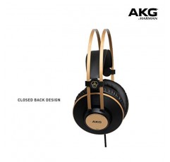 AKG Pro Audio K92 오버이어, 폐쇄형, 스튜디오 헤드폰, 매트 블랙 및 골드