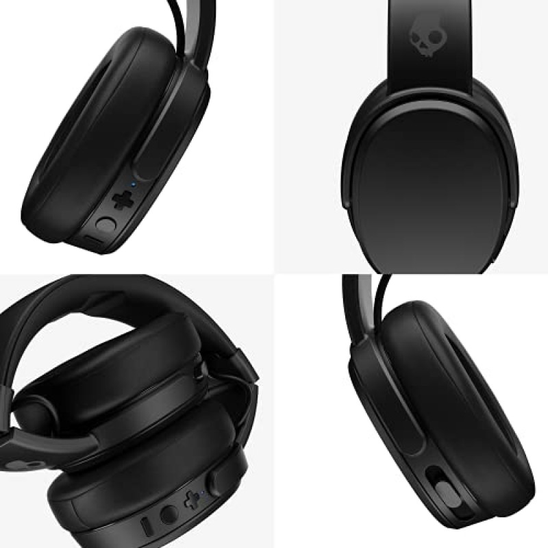 감각적 베이스를 갖춘 Skullcandy Crusher 오버이어 무선 헤드폰, 40시간 배터리, 마이크, iPhone Android 및 Bluetooth 장치와 작동 - Moss/Olive(제조업체에서 단종)