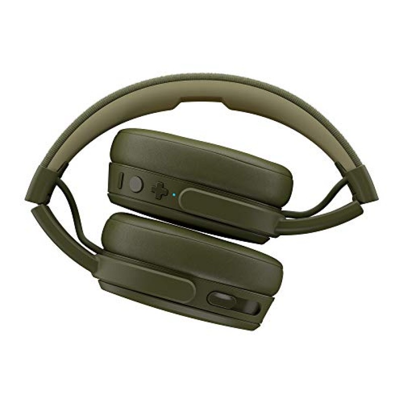 감각적 베이스를 갖춘 Skullcandy Crusher 오버이어 무선 헤드폰, 40시간 배터리, 마이크, iPhone Android 및 Bluetooth 장치와 작동 - Moss/Olive(제조업체에서 단종)