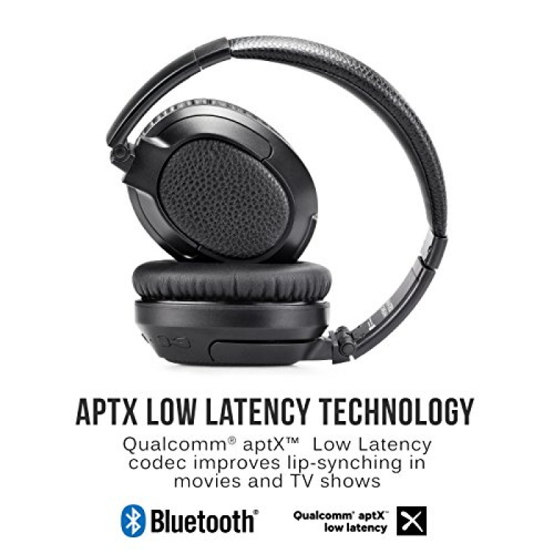 MEE 오디오 매트릭스 시네마 Bluetooth 무선 오버이어 고해상도 스테레오 헤드폰(aptX 낮은 대기 시간 포함)으로 향상된 립싱크 및 CinemaEAR 오디오 향상으로 영화 및 TV 쇼에서 더욱 선명한 사운드 제공