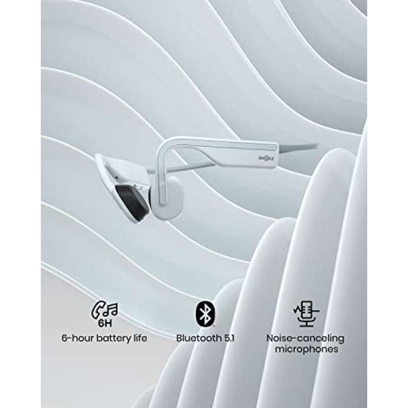 SHOKZ(AfterShokz OpenMove - 개방형 Bluetooth 스포츠 헤드폰 - 골전도 무선 이어폰 - 달리기 및 운동을 위한 땀 방지, 스티커 팩 포함