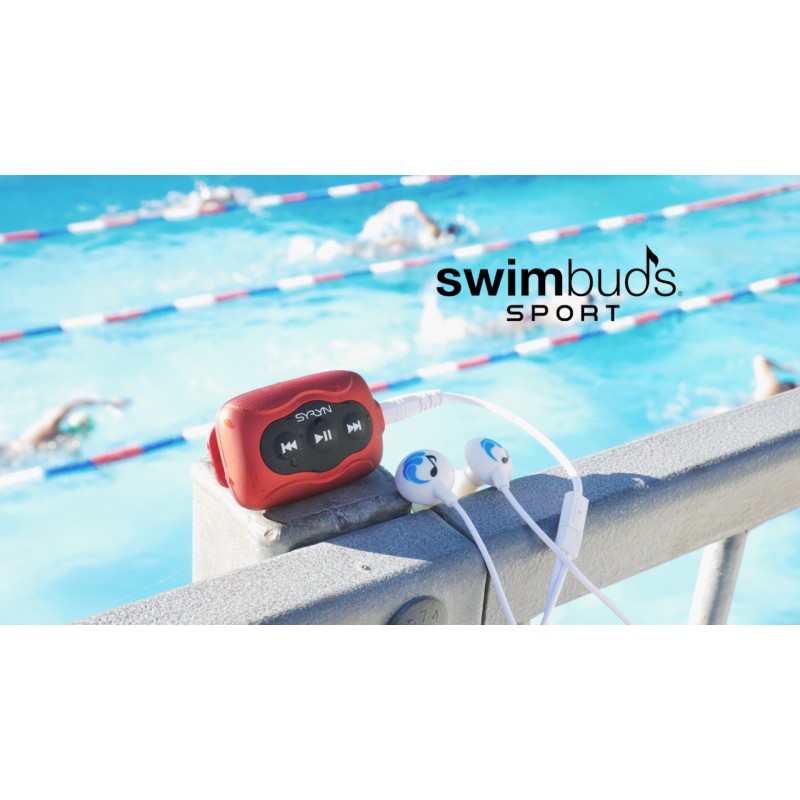 Swimbuds 스포츠 프리미엄 방수 헤드폰 및 4가지 스타일의 이어팁 11개(업그레이드된 코드)