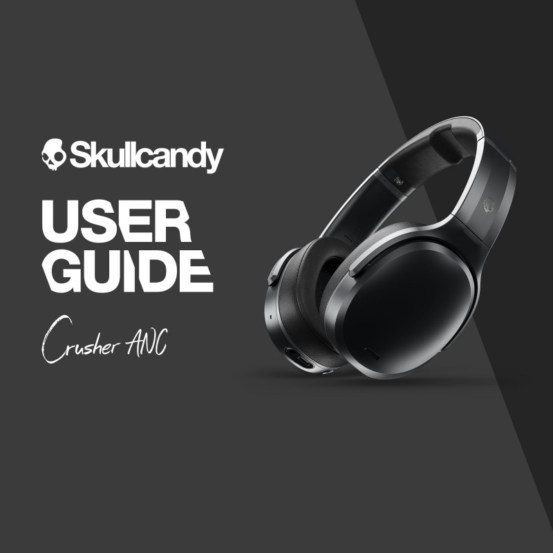 Skullcandy Crusher ANC 오버이어 소음 차단 무선 헤드폰(감각 저음 포함), 24시간 배터리, 마이크, Bluetooth 장치와 작동 - 블랙