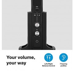 Sennheiser RS ​​195 TV 청취용 RF 무선 헤드폰 시스템(선택 가능한 청력 강화 프리셋 포함), 블랙