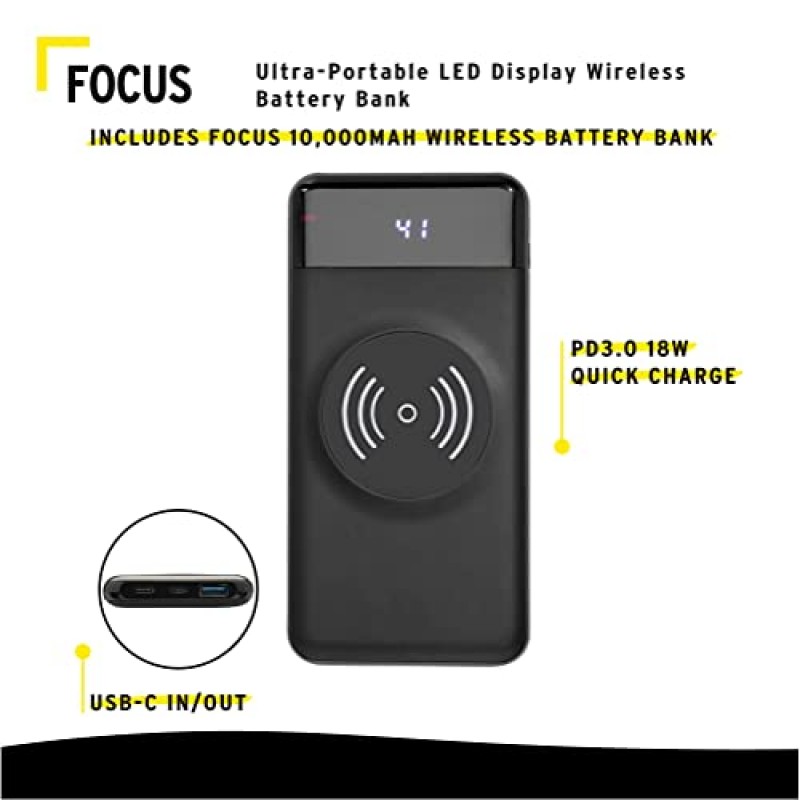 소니 WH-1000XM4 무선 Bluetooth 소음 차단 오버이어 헤드폰(블랙) 10000mAh 울트라포터블 LED 디스플레이 번들 무선 급속 충전 배터리 뱅크(2개 품목)