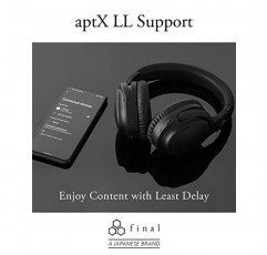 Final UX3000 Bluetooth 무선 헤드폰, Hi-Fi 음질, 하이브리드 소음 제거, 최대 35시간 음악 재생, aptX 낮은 대기 시간, 다지점 연결, 일본에서 설계됨