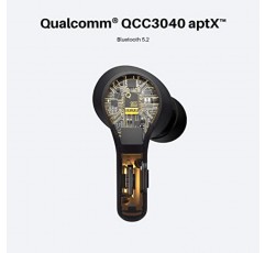 Tribit 무선 이어버드, Qualcomm QCC3040 Bluetooth 5.2, 마이크 4개 CVC 8.0 통화 소음 감소 50H 재생 시간 선명한 통화 볼륨 조절 진정한 무선 Bluetooth 이어버드 이어폰, FlyBuds C1 블랙