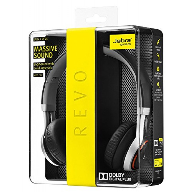 Jabra REVO Wireless Bluetooth 스테레오 헤드폰 - 소매 포장 - 블랙(제조업체에서 단종)