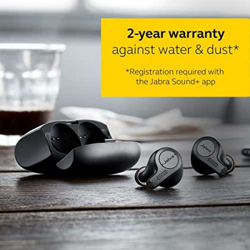 Jabra Elite 65t 이어버드 - Alexa 내장, 충전 케이스 포함 이어버드, 티타늄 블랙 - 최고의 진정한 무선 통화 및 음악 경험을 위해 설계된 Bluetooth