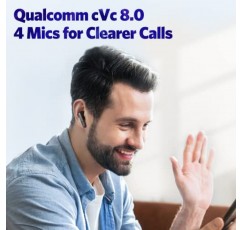 EarFun Air S 소음 차단 무선 이어버드, Qualcomm® aptX™, 마이크 4개 CVC 8.0 통화, 다지점 연결, 무선 충전, 10mm 울 복합 드라이버, 맞춤형 EQ가 포함된 앱, 게임 모드, 블랙