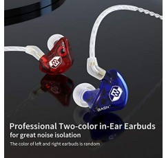 가수 드러머 음악가를 위한 이어 모니터 헤드폰의 BASN Professional MMCX 커넥터 IEM 이어폰(Lux Clear Red Blue)