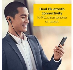 Jabra Evolve 65e 무선 넥밴드 헤드셋, Link 370, MS 최적화 – 배터리 수명이 최대 13시간인 Bluetooth 헤드셋 – 통화 및 음악을 위한 탁월한 사운드 – 패시브 소음 차단 헤드셋, 블랙