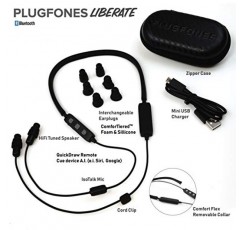 Plugfones Liberate 2.0 무선 Bluetooth 인이어 이어플러그 이어버드 - 소음 차단 마이크 및 컨트롤이 포함된 소음 감소 헤드폰(검은색 및 회색)