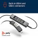 Poly - EncorePro 515-M USB-A 및 USB-C USB 헤드셋(Plantronics) - 팀에 최적화됨 - 보류 및 통화 응답 버튼 - Avaya, Genesys 및 Cisco 콜 센터 플랫폼과 작동 - 단일 이어/모노, 검은색