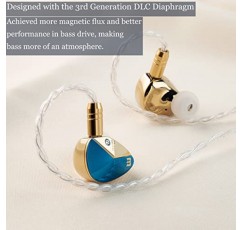 YINYOO TRI x HBB Kai IEM 이어폰 헤드폰 Tri Kai 이어 모니터 헤드폰 유선 이어버드, 9.8mm DLC 다이나믹 드라이버, OFC 2PIN 분리형 케이블, 오디오 애호가, 음악가, 드러머, 가수용 가방