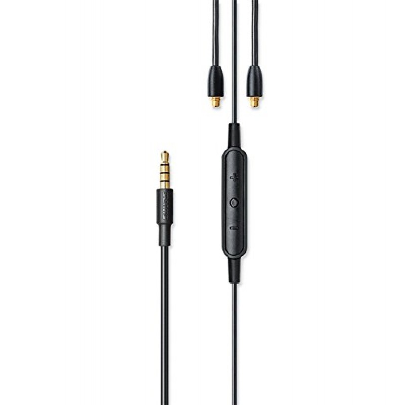 Shure SE215 Pro 이어폰형, 파란색 분리형 및 Shure 범용 통신 케이블, 검정색