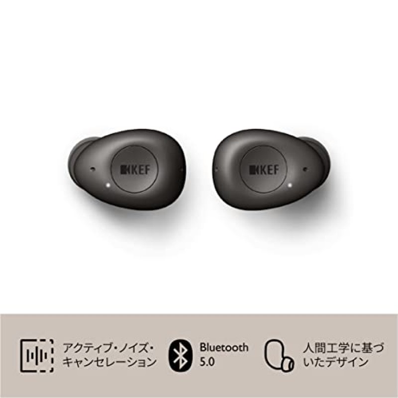 KEF Mu3 노이즈 캔슬링 진정한 무선 이어폰(차콜)