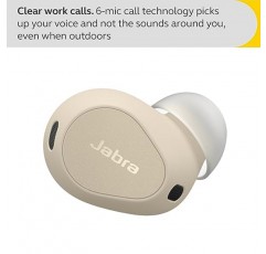 Jabra Elite 10 True Wireless 이어버드 – 차세대 Dolby Atmos 서라운드 사운드를 갖춘 고급 능동형 소음 차단 이어버드 – 하루 종일 편안함, 멀티포인트 Bluetooth, 무선 충전 – 크림