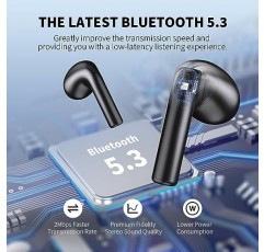 Bluetooth 이어버드, 환경 소음 제거 4 마이크 통화 소음 제거 이어버드 스테레오 사운드 깊은 베이스 Bluetooth 헤드폰 IPX6 방수 스포츠 및 업무용 진정한 무선 이어버드