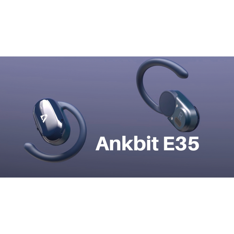 Ankbit 오픈 이어 헤드폰 무선 블루투스 5.3 이어버드 60시간 재생 스테레오 베이스 이어폰 듀얼 16.5mm 다이나믹 드라이버 스포츠/운동/체육관/러닝용 마이크가 포함된 회전식 방수 헤드셋