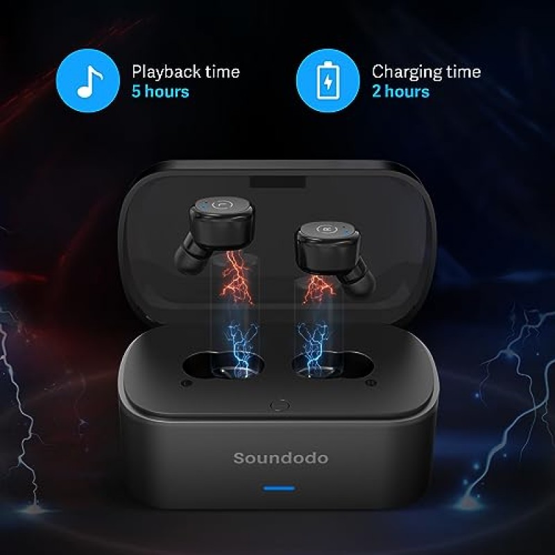 5.1 송신기 충전 도크를 갖춘 TV 청취용 Soundodo 무선 이어버드, 송신기 세트, 광학, 3.5mm AUX, RCA, 플러그 앤 플레이, 60피트 장거리를 갖춘 TV용 2023년 새 TWS Ture 무선 이어버드