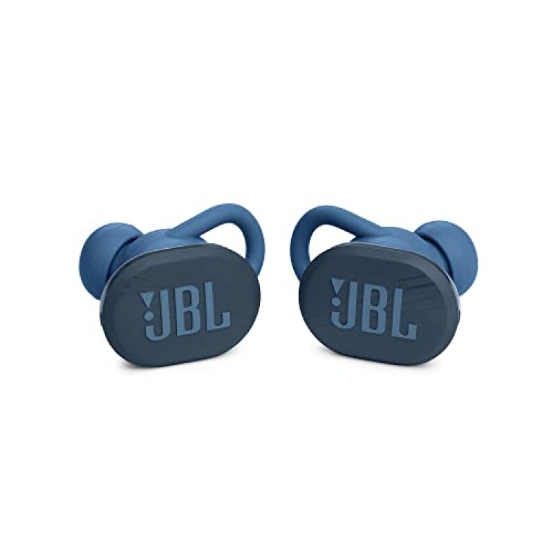 JBL Endurance Race 방수 진정한 무선 액티브 스포츠 이어버드, 마이크 포함, 30시간 배터리 수명, 편안함, 방진, Android 및 Apple iOS 호환(파란색), 소형