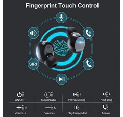 Bluetooth 5.2 무선 이어버드 HiFi 스테레오 사운드 USB-C 충전 케이스가 포함된 중저음 헤드폰 소음 제거 및 고속 충전 이어폰형 이어폰 스포츠 사무실용 터치 컨트롤 헤드폰