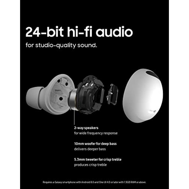 SAMSUNG Galaxy Buds 2 Pro 진정한 무선 블루투스 이어버드(소음 제거 기능, Hi-Fi 사운드, 360 오디오, 편안한 이어 핏, HD 음성, 대화 모드, IPX7 방수, 미국 버전, 흑연 포함)