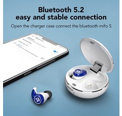 S&O by MIFO S 진정한 무선 이어버드 능동형 소음 차단, Bluetooth 5.2, 6Mics ENC 소음 차단 헤드폰, IPX7 방수, 딥 베이스 무선 스포츠 이어버드